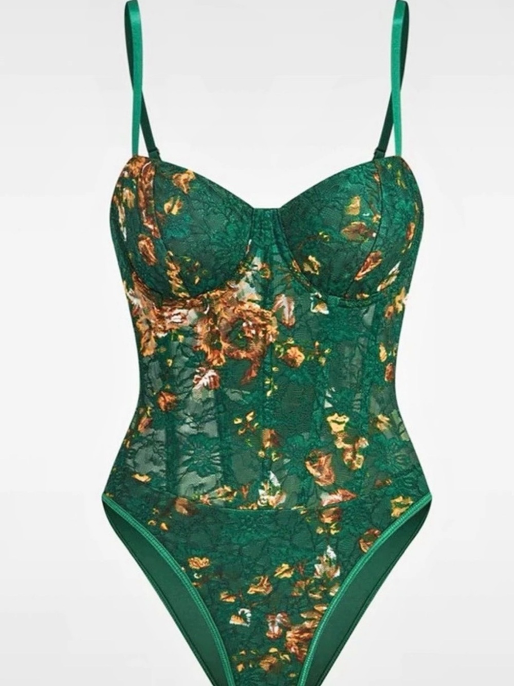 Commense NWT Floral Print Embroidery Bustier
Corset Bodysuit